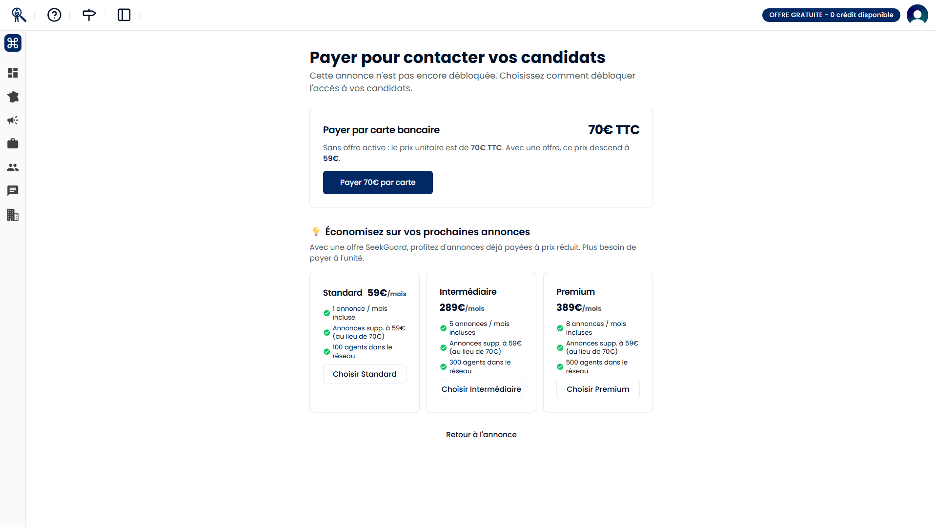 Écran de l'onglet 'Plan' avec la formule actuelle bien visible